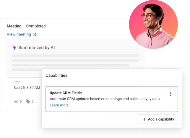 AI Sales Assistant reviews meetings and updates CRM information