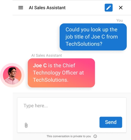 ai sales assistant chat window