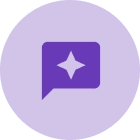 speech bubble with ai spark