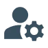 person and cog icon