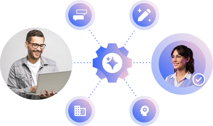 ai blogger setup headshot and graphics