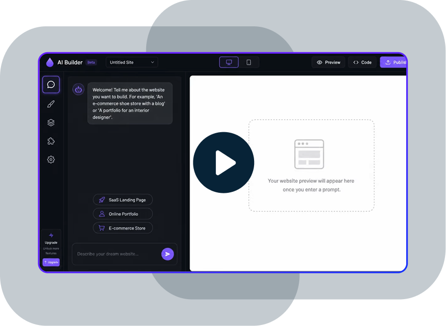 Vendasta Vibe ai builder chat and preview