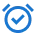 checkmark inside a clock
