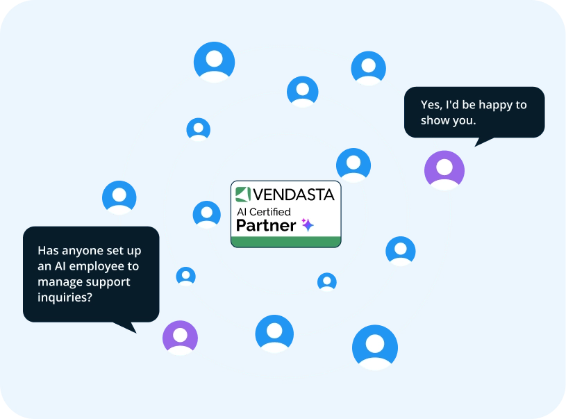 Partners supporting each other through the Vendasta Certified Partner Program Network 