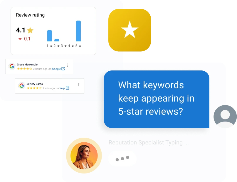 Vendasta Reputation AI, review management software with smart insights