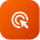 Circular logo with lowercase "m" in white on blue.