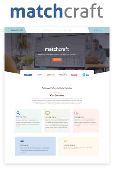 Matchcraft website image and Matchcraft logo above it