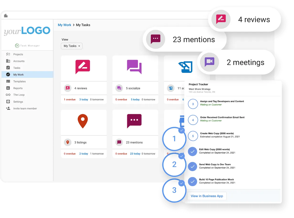 client-management-software: task manager, vendasta