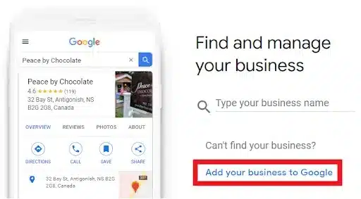add your business to google example