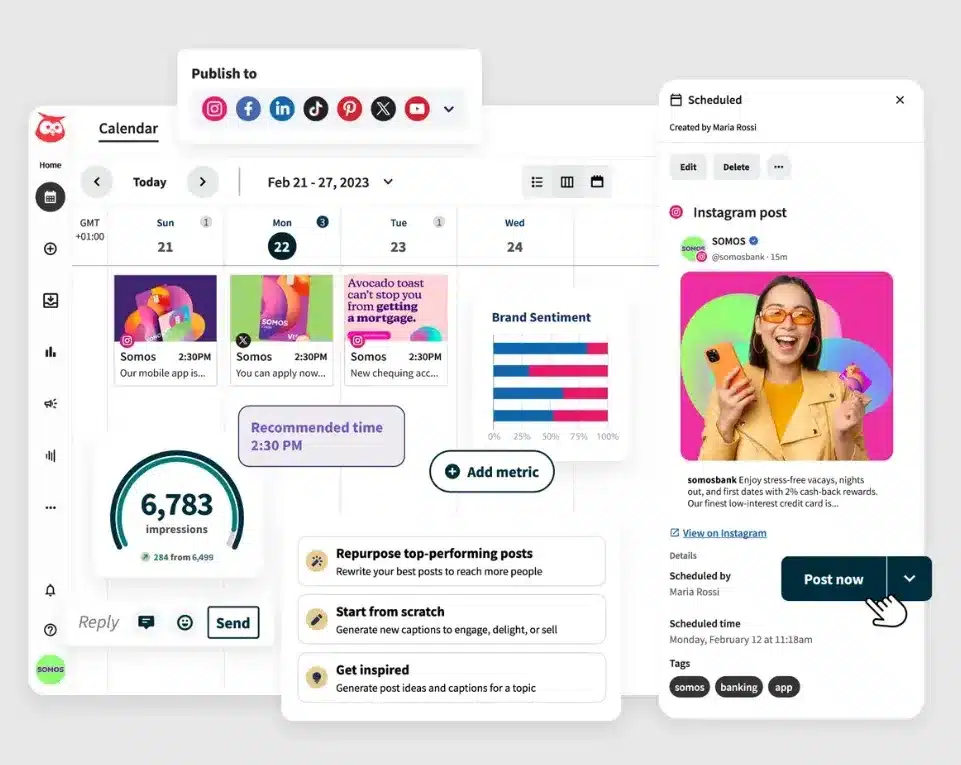 social-media-management-software-for-agencies: hootsuite, social media, vendasta