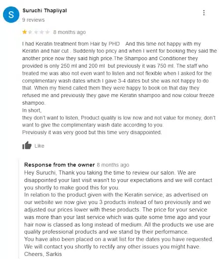How to respond to negative reviews