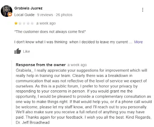 How to respond to negative reviews