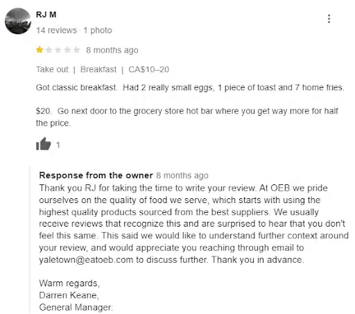 How to respond to negative reviews