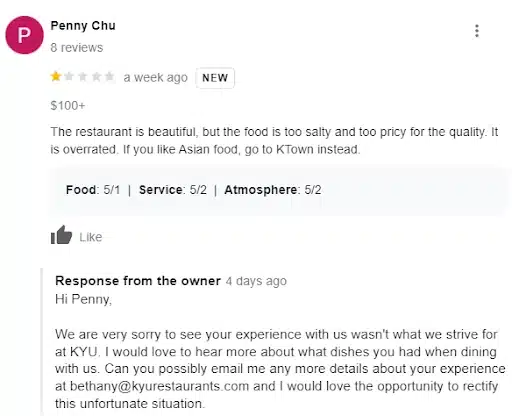 How to respond to negative reviews