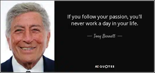 A headshot and quote from Tony Bennett