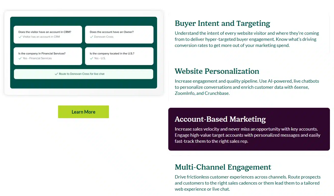 Marketing strategy information with chat options displayed.