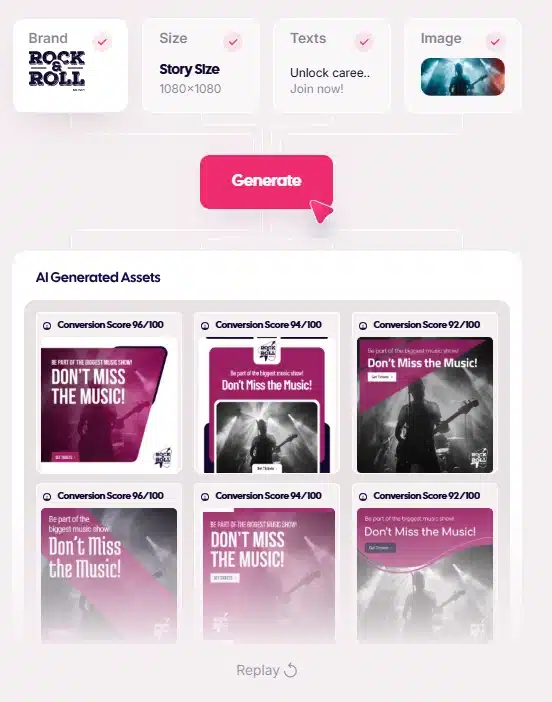 AI-generated marketing assets for a music event.