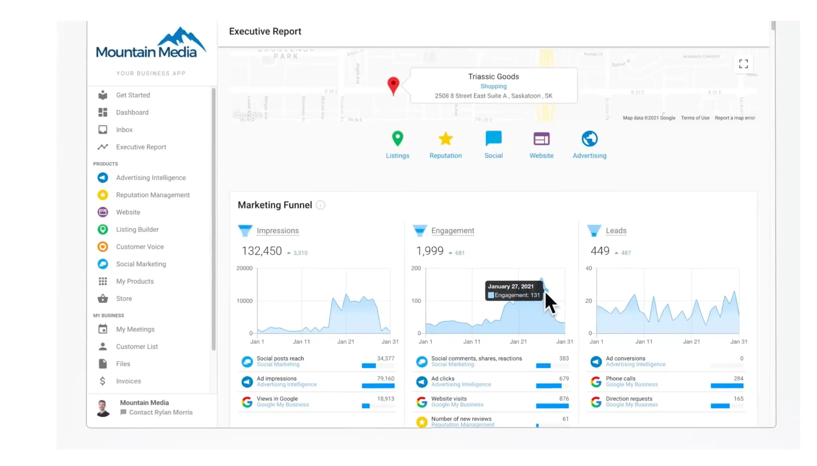 client reporting: Executive Report Vendasta