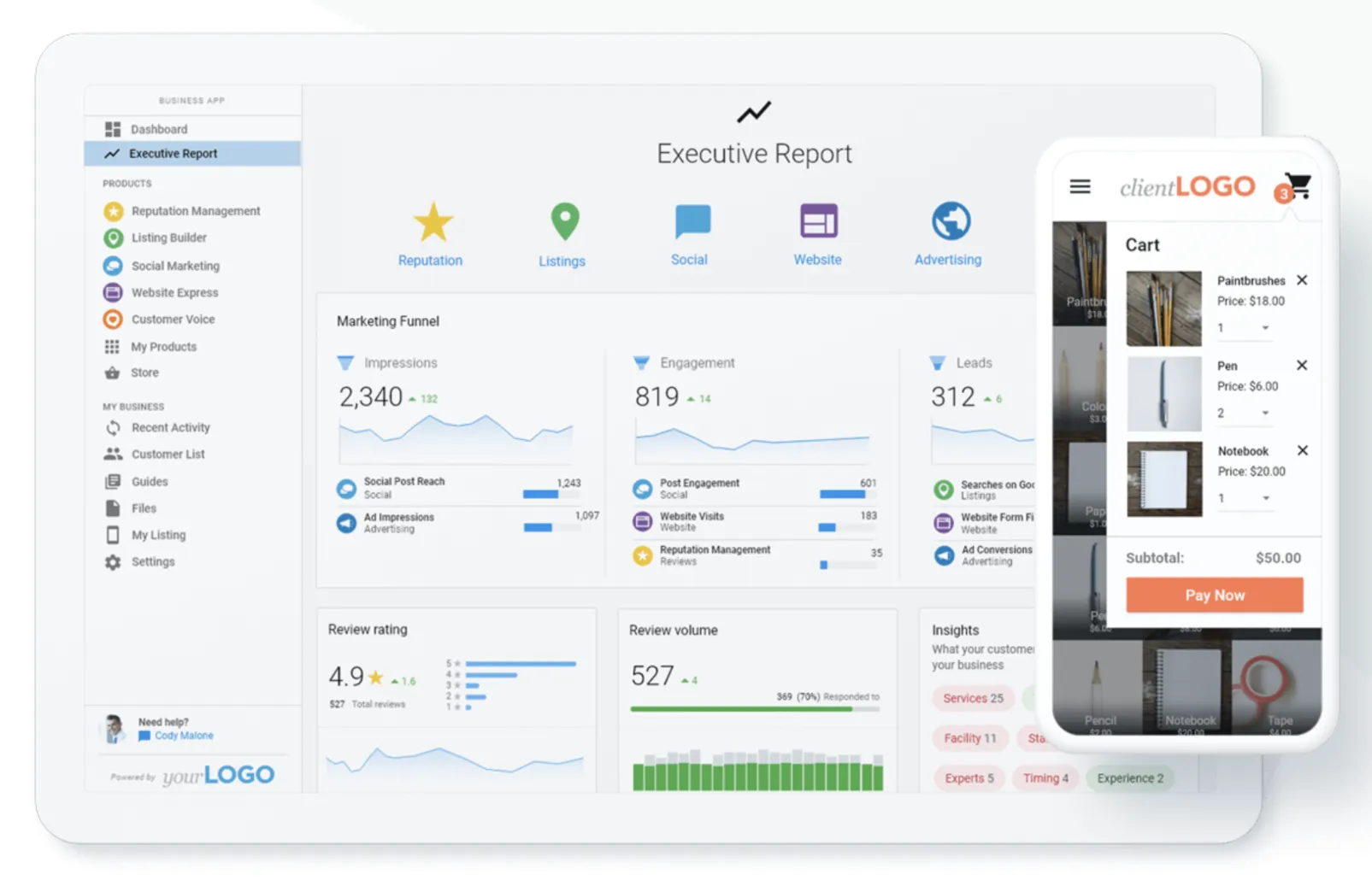 b2b-integration: business app, vendasta