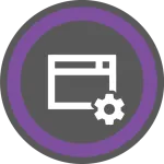 White-label website reseller creation services icon.