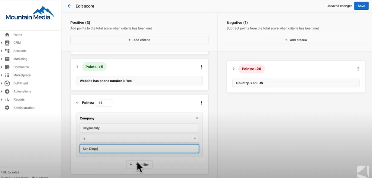 AI lead scoring: CRM
