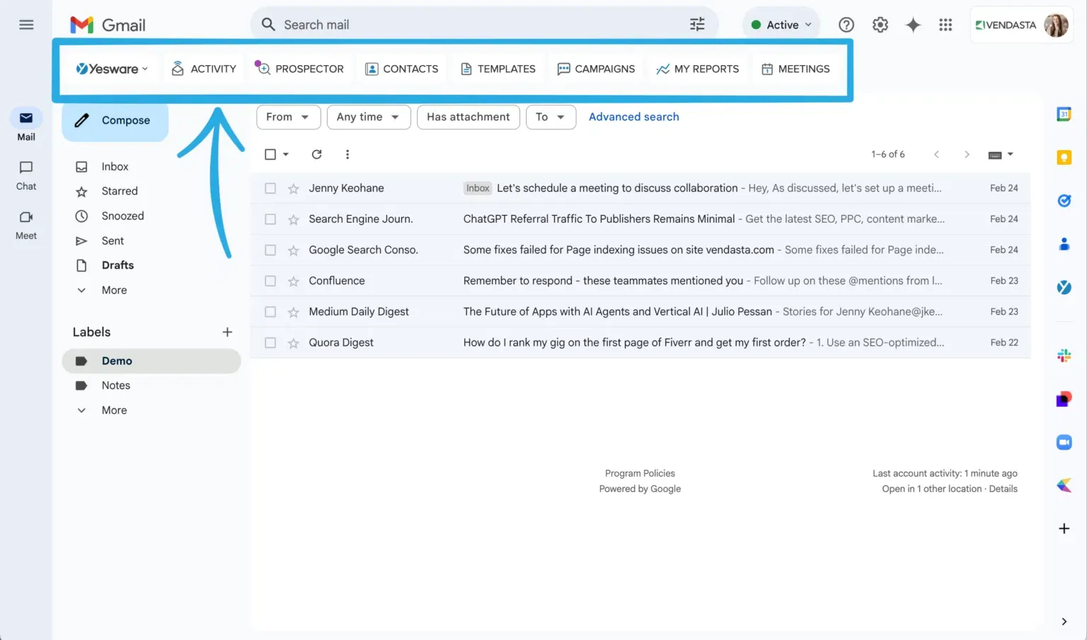 How to sell Yesware to SMB clients: Gmail inbox