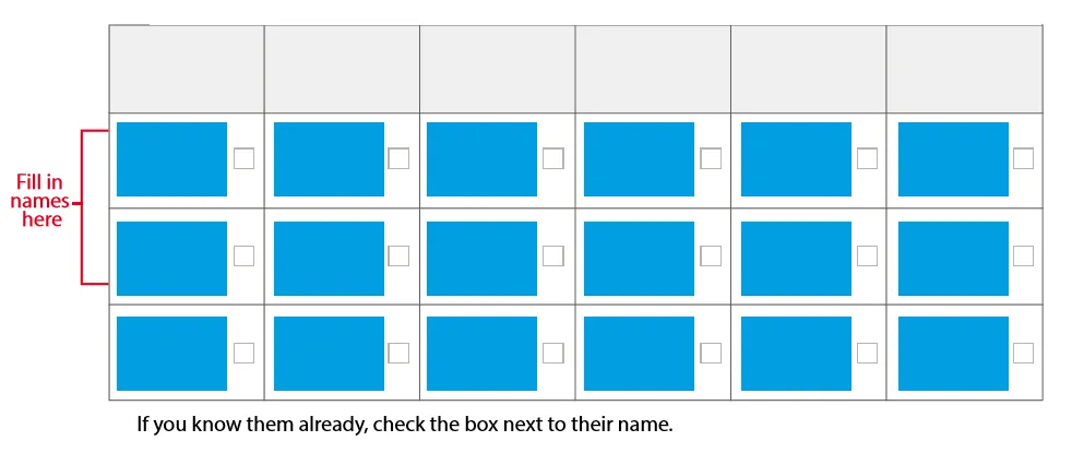map out your topic wheel names