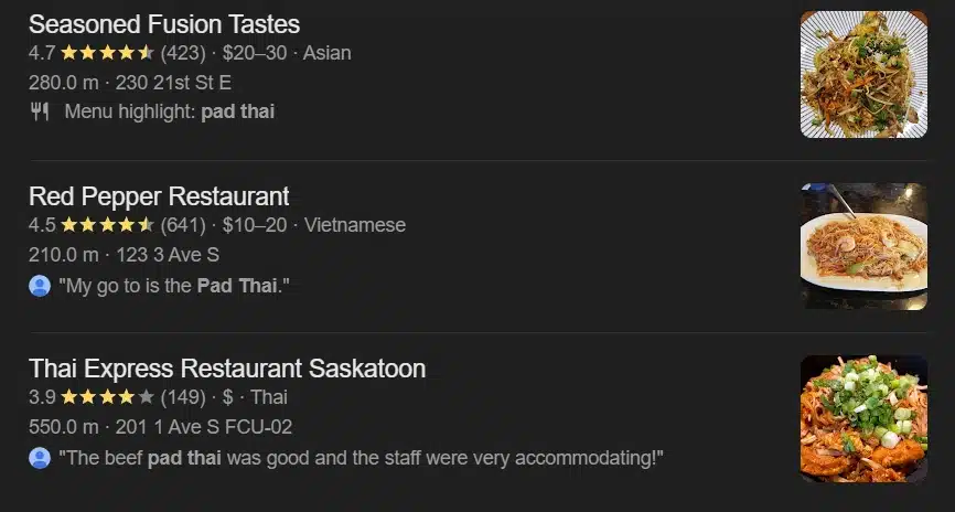 seo-reputation-management-pad-thai-search-results Restaurants and reviews featuring pad thai dishes.