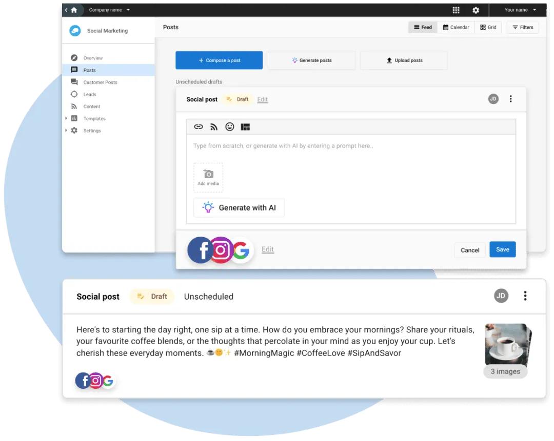 Vendasta's social media management - product expansion