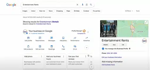 Search for your client’s business